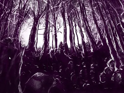 Forest Clearing forest illustration landscape sketch