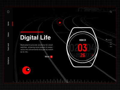 Watch Solution black design ui ux watch web