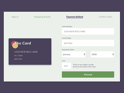 Daily UI #002 – Credit Card Checkout 002 css daily ui dailyui ui