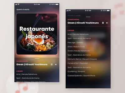 Ambient Music Player App app dark design interaction ios list mobile music player playlist product song track ui ux