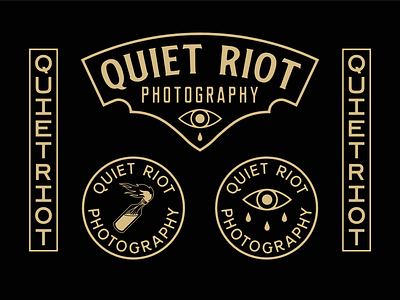 Quiet Riot Photography badge branding design illustration logo