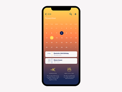 Beautiful Thursday Challenge #9 autumn calendar calendar app design mobileapp ui uichallenge