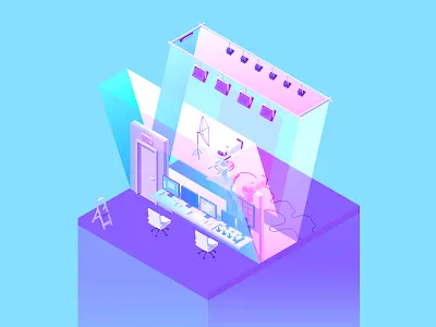 36 Days V 2d 36days v 36daysoftype 36daysoftype 05 art colorful illustration illustrator isometric letters perspective purple uid video