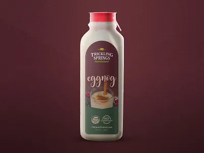 Egg Nog bottle branding christmas cows farm fed grass holiday identity illustration milk minimal packaging packaging design treat typography