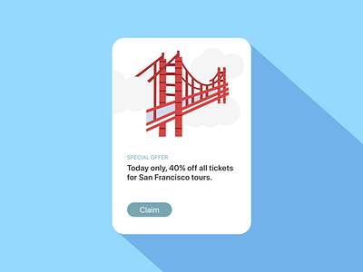 Daily UI 036 / Special Offer 036 daily100 dailyui dailyui036 dailyui36 discount golden gate bridge minimal san francisco special offer ui