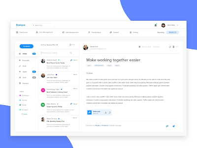 Exploration - Email Client agency business finance bank credit debit card payment bitcoin money dashboad ui ux blockchain services contact clean b2b sass contact form support dashboard email app template mobile app ios android user experience ux web landing page
