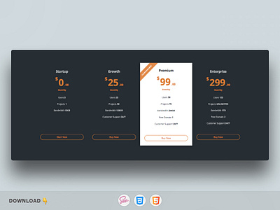 CSS Dark Pricing Tables css pricing tables free ui free ui design pricing table scss ui design web design