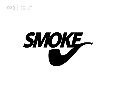 23/100 Daily Smart Logo Challenge 100 day challenge 100 day project abstract letterform letters logo modern nike nike air pipe smoke tobacco typography