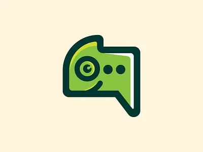 Chateon branding chameleon chat cute design design app education green logo logotype mark talk