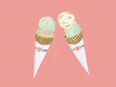 Salt & Straw Ice Cream design illustration procreate