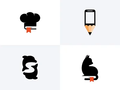 Negative Space Logo Collections book book app brand brandidentity cat chef dolphin illustrations logo logodesign modern logo negative space negative space logo pencil phone space tech trend vector visual
