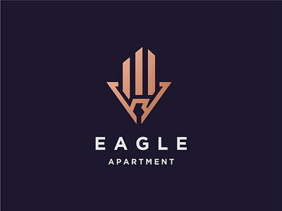 Eagle Apartment Logo Concept agent animal apartment bird building eagle exclusive family furniture home house icon living logo luxurious marketing parent prestise property real estate
