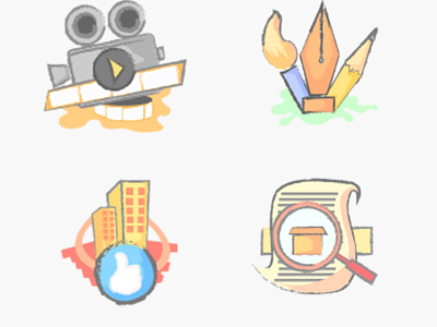 Icons flat color adobe illustrator