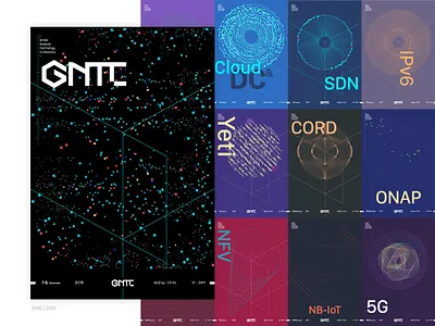 GNTC Poster abstract banner color design graphic illustration poster technology