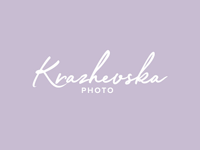 Krazhevska photo design lettering logo photo photographer simple