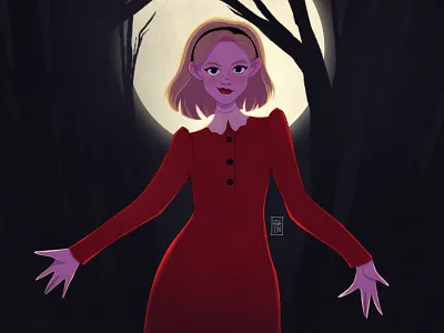 The chilling adventures of Sabrina. Netflix character art cartoon cartoon character character character design concept cute design fantasy girl illustration interaction ios ipad pro netflix portrait procreate sabrina spellman witch