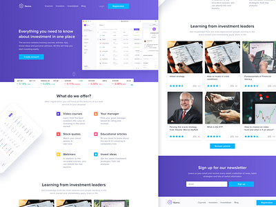 Investing | Web Design blue design site soft ui ux web webdesign