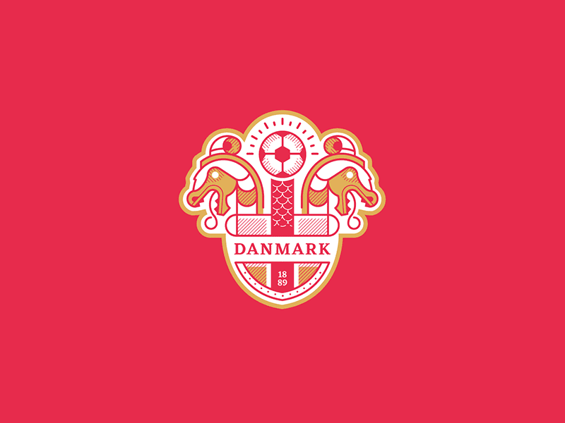 Danmark - Logo redesign badge branding danmark denmark design flat footbal graphicdesign icon icon artwork illustration illustrator logo vector