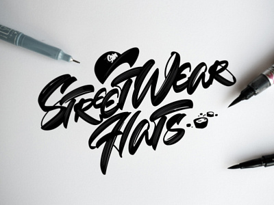The lettering sketch for clothing brand, based in New York. branding calligraphy clothing brand clothing label handlettering handwritten hat illustration lettering logo logodesigner logomark