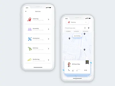 Daily UI #006 - Home Services app assembly cleaning cleaning service delivery design iphonex maintainance onsite services ui user experience user interface work