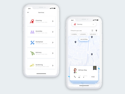 Daily UI #006 - Home Services app assembly cleaning cleaning service delivery design iphonex maintainance onsite services ui user experience user interface work