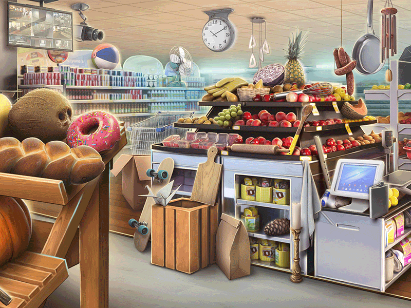 Shopping Mall game compositing animation design draw game game animation game art illustration scene supermarket unity3d