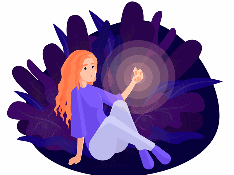 Girl with crystal after affects animation design graphic design illustration motion design