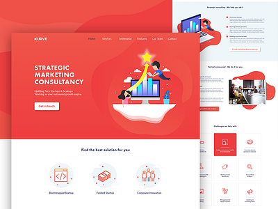 Landing Page branding design flat illustration landing page marketing consultant services type ui ux vector web website