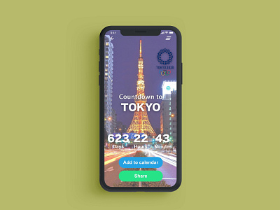 DailyUI 014 :: Countdown Clock 2020 app branding dailyui dailyui014 design illustration logo olympic skech tokyo ui ui 100 ux vector