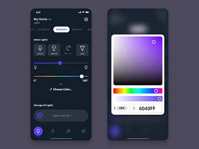 Daily UI - #060 Color Picker 2d app art blue color colorpicker dailyui dark design dribbble icon illustration ios iphone minimal mobile app design ui user experience user interface ux