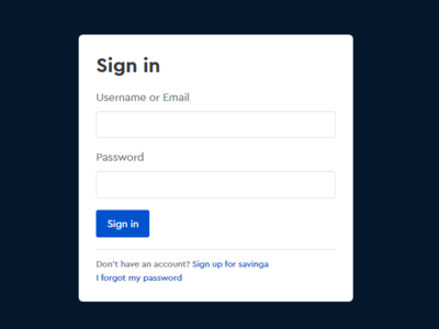 MyDash Sign-in bootstrap design login