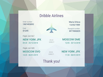 Daily UI Challenge #017 - Email flight receipt dailyui dailyui017 design email receipt flight receipt receipt design ui ui design web desgin