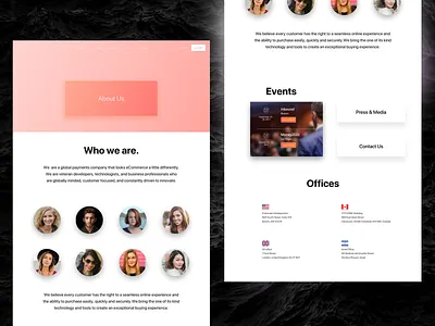 About Us about about us clean company page company profile contact design gradient landing layout modern shadows simple ui ux web web design website website design white