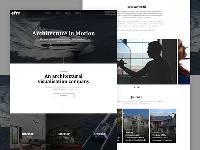 AIM | Home & About architechture brand cgi clean uidesign visualisation