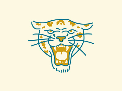 Jaggy Jag big cat cat duval football gold jaguars line art teal