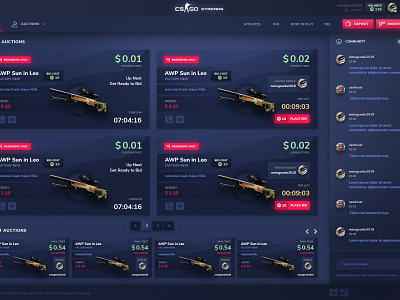 CSGo Auctions Website Design csgo game graphic design website