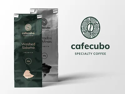 Cafecubo packaging africa african bag brand branding coffee logo mark packaging tribal