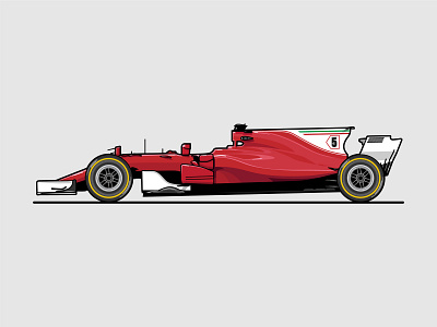 SF70H cars clean design ferrari flat formula 1 formula one formula1 illustration minimal racing red simple sports