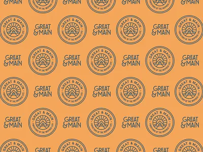 Great & Main IV badge branding crest illustration lockup logo modern mountain pattern typography