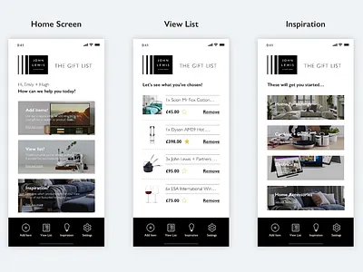 John Lewis - The Gift List (Part 3) app clean design redesign simple ui ux web