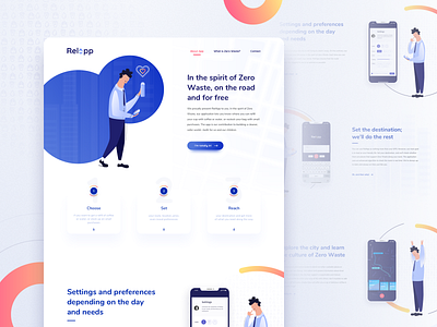 RelApp app concept desktop illustration landing page layout webdesign zero waste