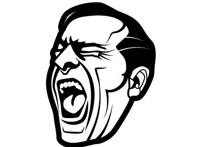 Screaming Face Vector Image face illustration monochrome people portrait screaming vector