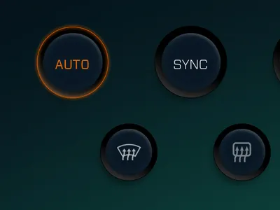 Climate control button set app cluster daily hmi ui