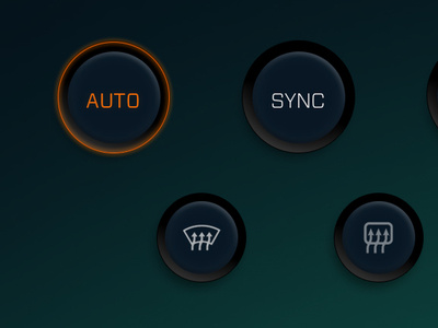 Climate control button set app cluster daily hmi ui