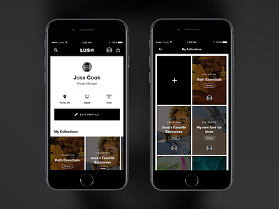 Lush | Profile Pages cosmetics fresh lush profile social ui design