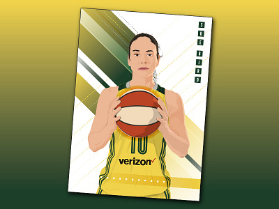 Sue Bird basketball design drawing illustration logo retro sport typography vector