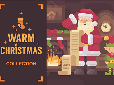 Warm Christmas background banner christmas christmas backgrounds christmas illustrations concept design flat design flyer holiday holiday card illustration merry christmas poster template vector warm christmas warm christmas collection watercolor website