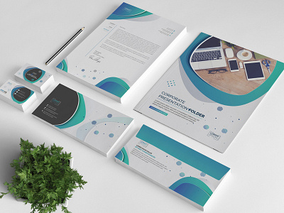 Branding Stationery branding business card corporate creative market envelope graphic design identity invoice letterhead presentation folder print design shot stationery template vector
