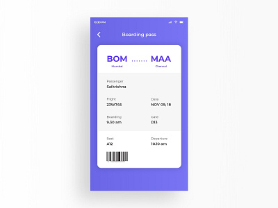 DailyUI #24 - Boarding pass 024 appdesign boardingpass dailyui dailyui24 dailyuichallenge uidesign