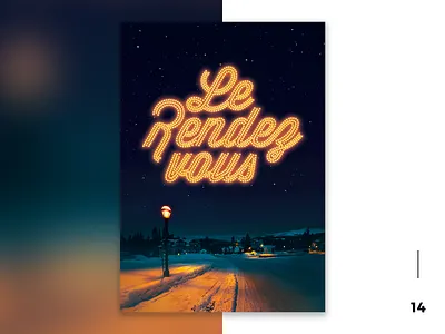 Le Rendez-Vous appointment christmas christmas show church flyer holidays jesus lampost le rendez vous light light bulbs night night sky noel print rendez vous snow stars